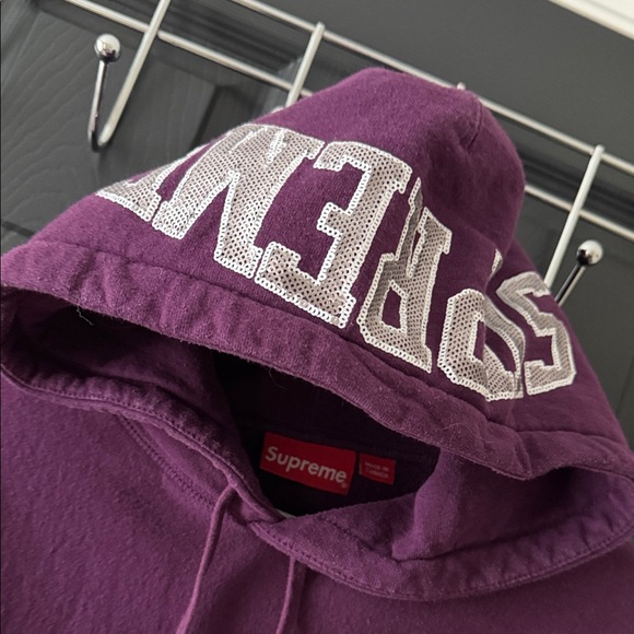 Supreme Deep Purple Hoodie with Logo 100% authentic - Picture 3 of 5